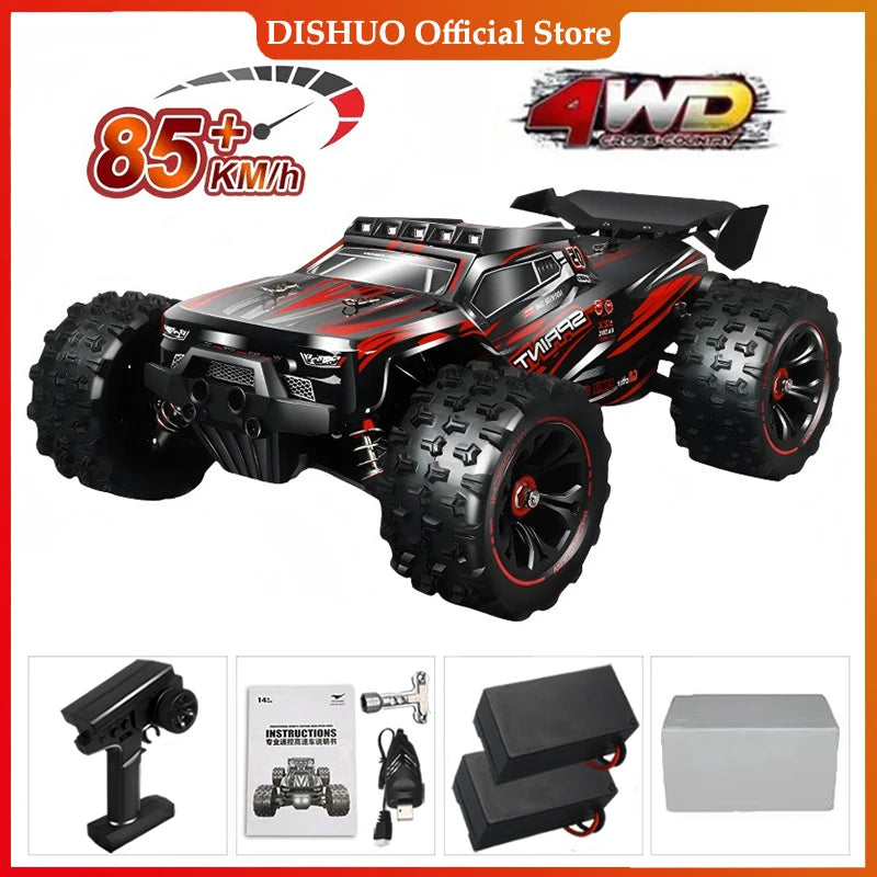 1:16 85KM/H Or 50KM/H 4WD RC Car With LED Remote Control Cars High Speed Drift Monster 4x4 Truck for Kids vs Wltoys 124017 Toys