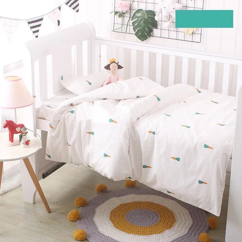3pcs/set Baby Toddler Crib Bedding Article With Bed Sheet Pillowcase