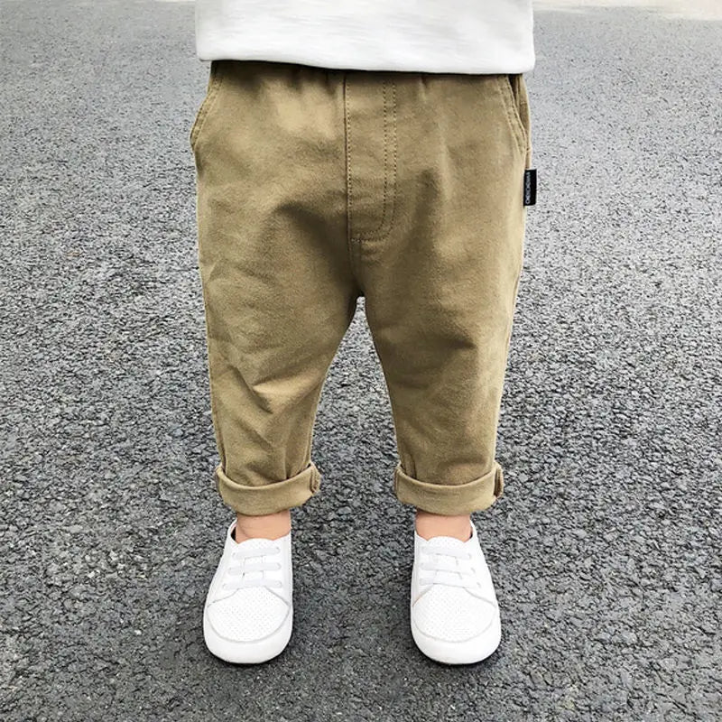 Miguel Kids Children Pants Baby Boy Cotton Washed Casual Trousers