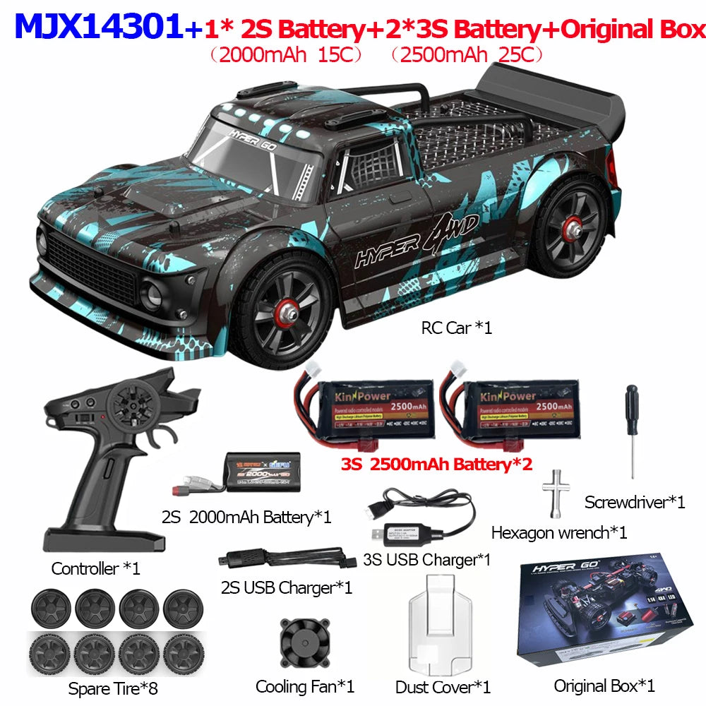 HYPER GO RC MJX 14304 14303 14302 High Speed Drift Car With Gyroscope - Electric Toy for Kids Volkswagen Racing Gift