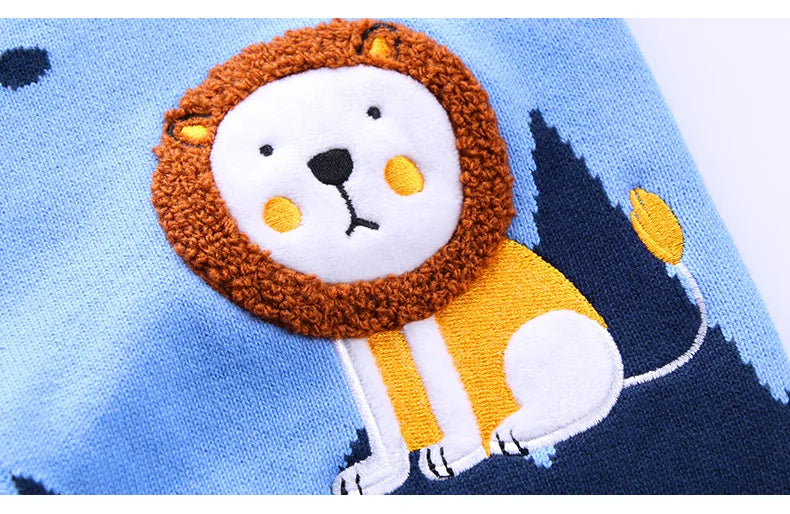 Mark Embroidery V neck Knit Cardigan Sweater