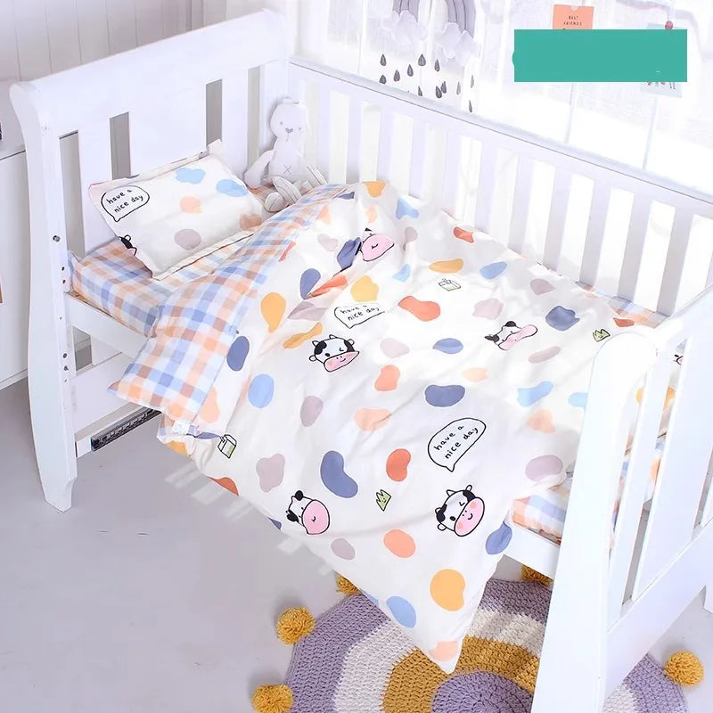 3pcs/set Baby Toddler Crib Bedding Article With Bed Sheet Pillowcase