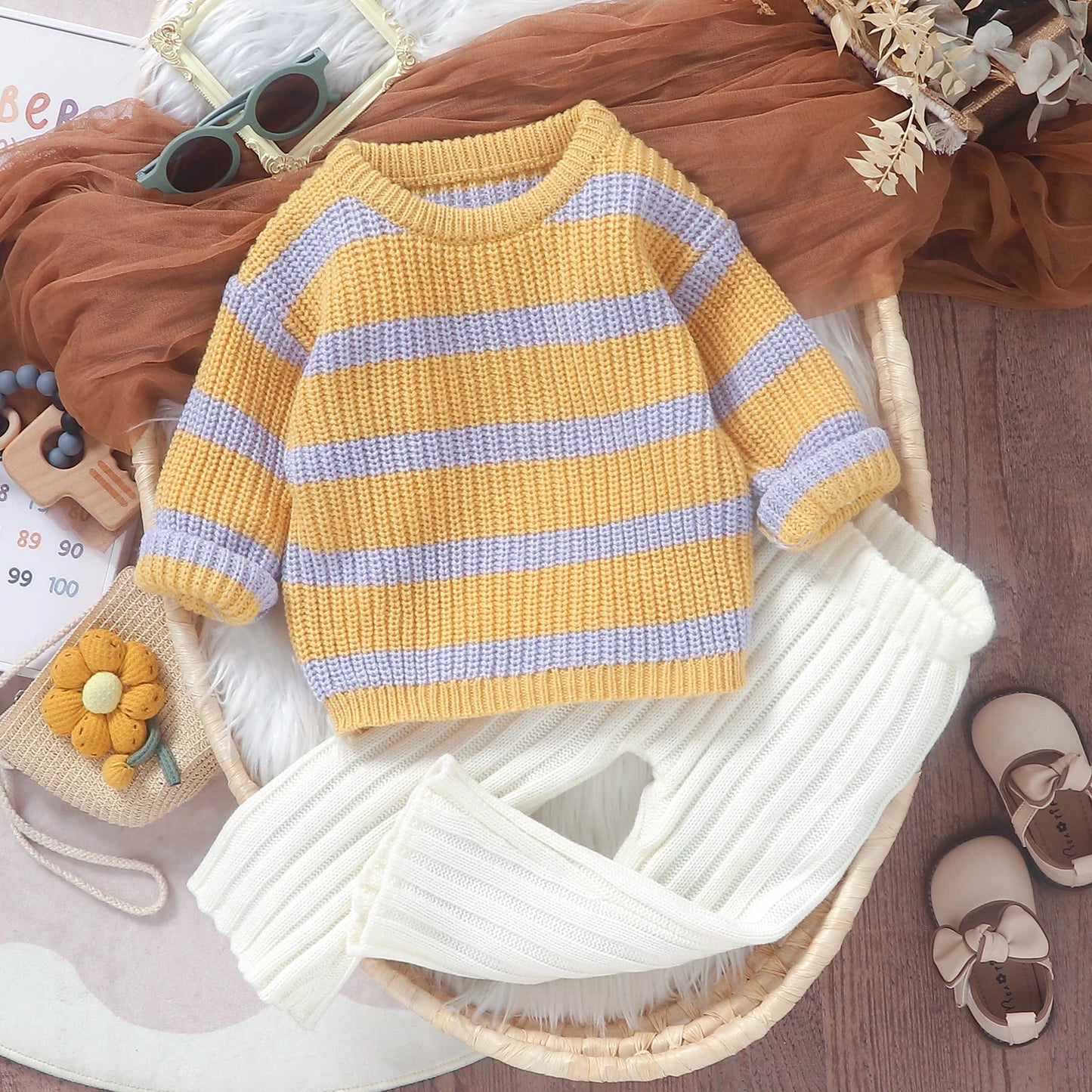 Nabil Striped Newborn Baby Sweater