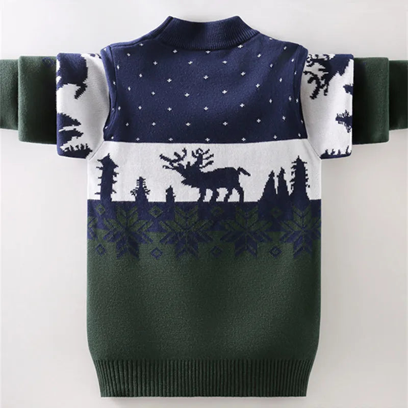 Teodoro Pattern Kids Warm Pullover Sweaters