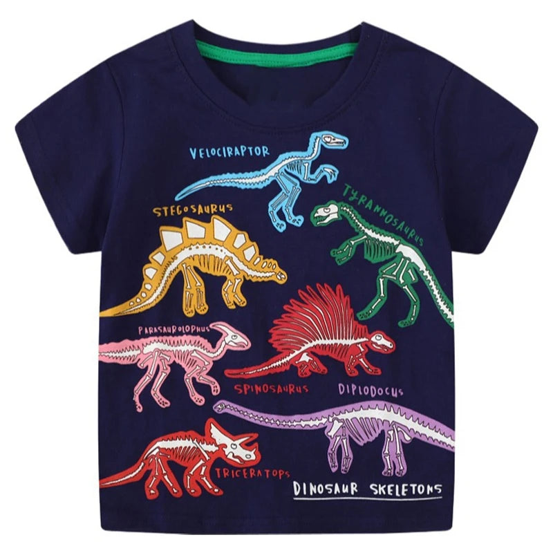Justin Luminous Dinosaur Animal Cotton Casual Tops