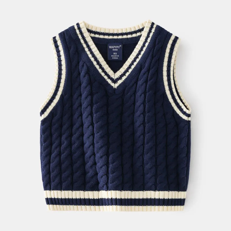 Sweater Children Sleeveless Vest Boys Knit Elegant Clothes
