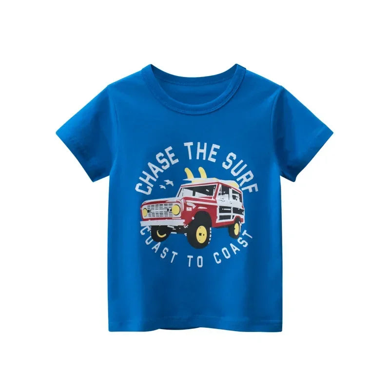 Melvin Cartoon Car Boys O-Neck Cotton Tees
