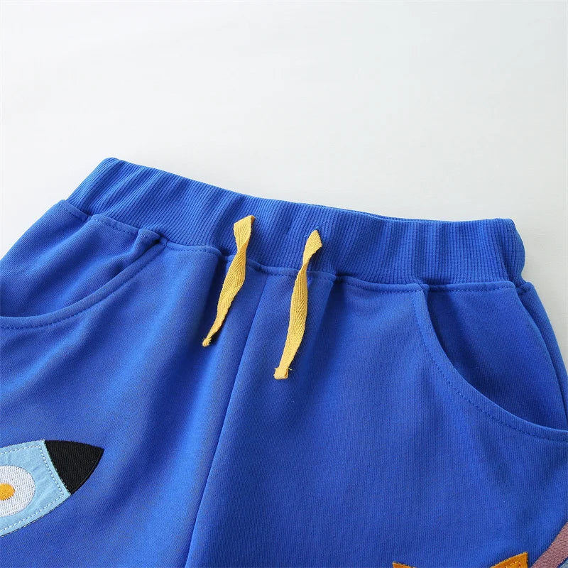 Marcos Rockets Star Embroidery Shorts For Boys
