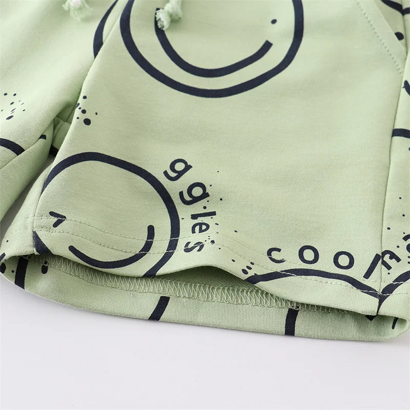 Samil Summer Boys Shorts Smile Print waist comfortable