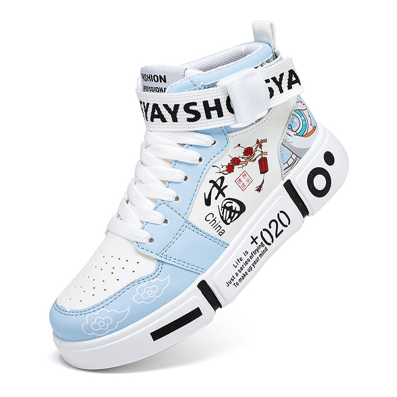 Autumn Children Brand Shoes Boys High Top Leather Kids