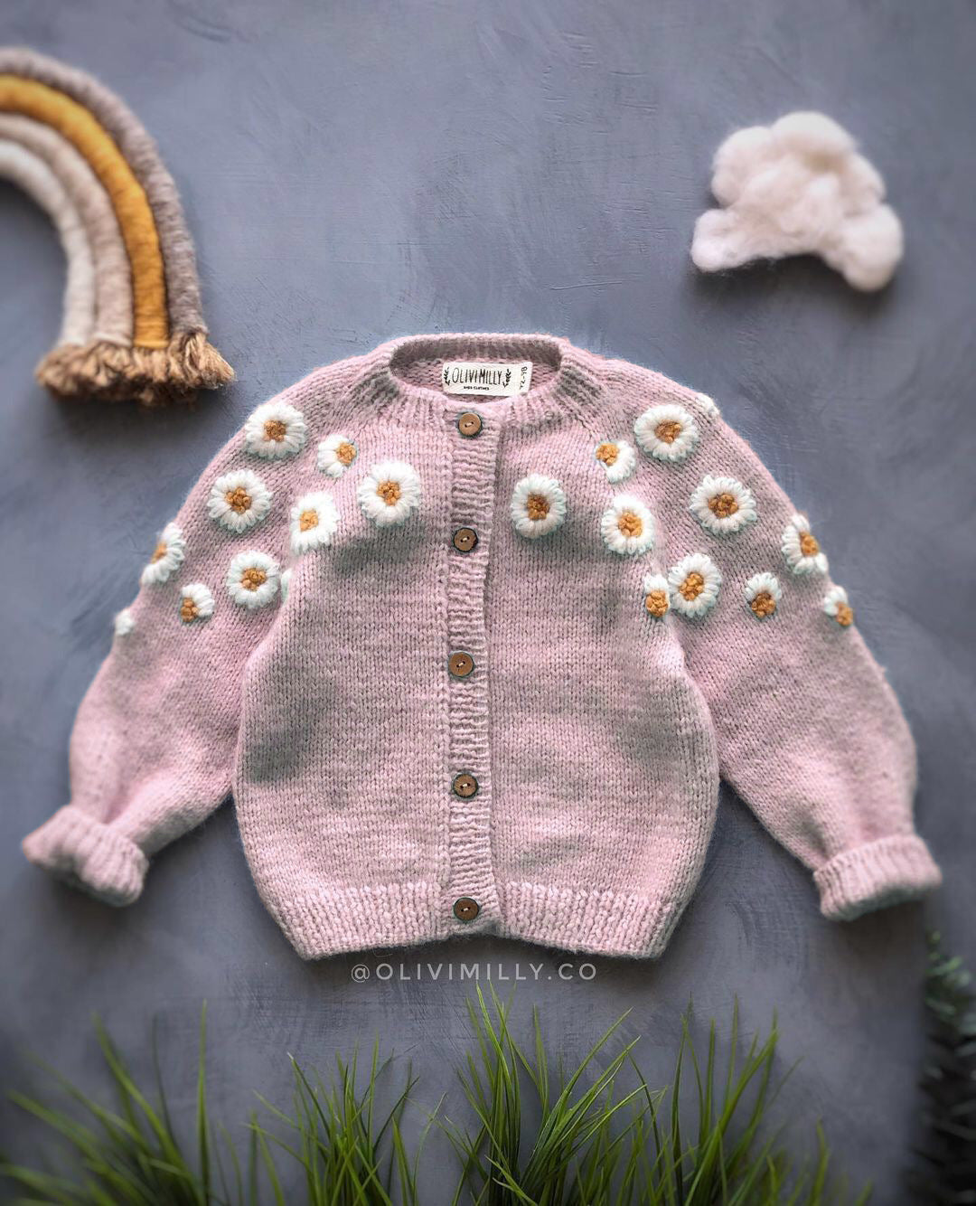 Archie Wool Cardigan Sweater Embroidered Sweater