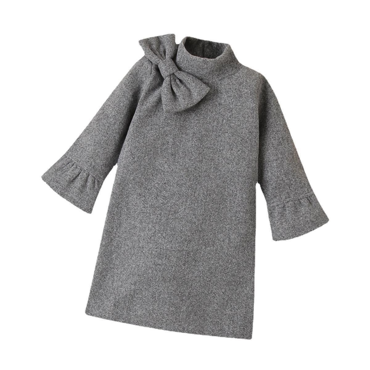 Stella New Girl's Big Bow Solid Color Princess Dress