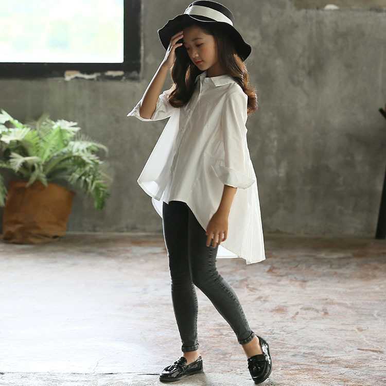 Carmen Girls' Big Kids Loose Fashionable Tops Korean Style Shirts Big Kids'