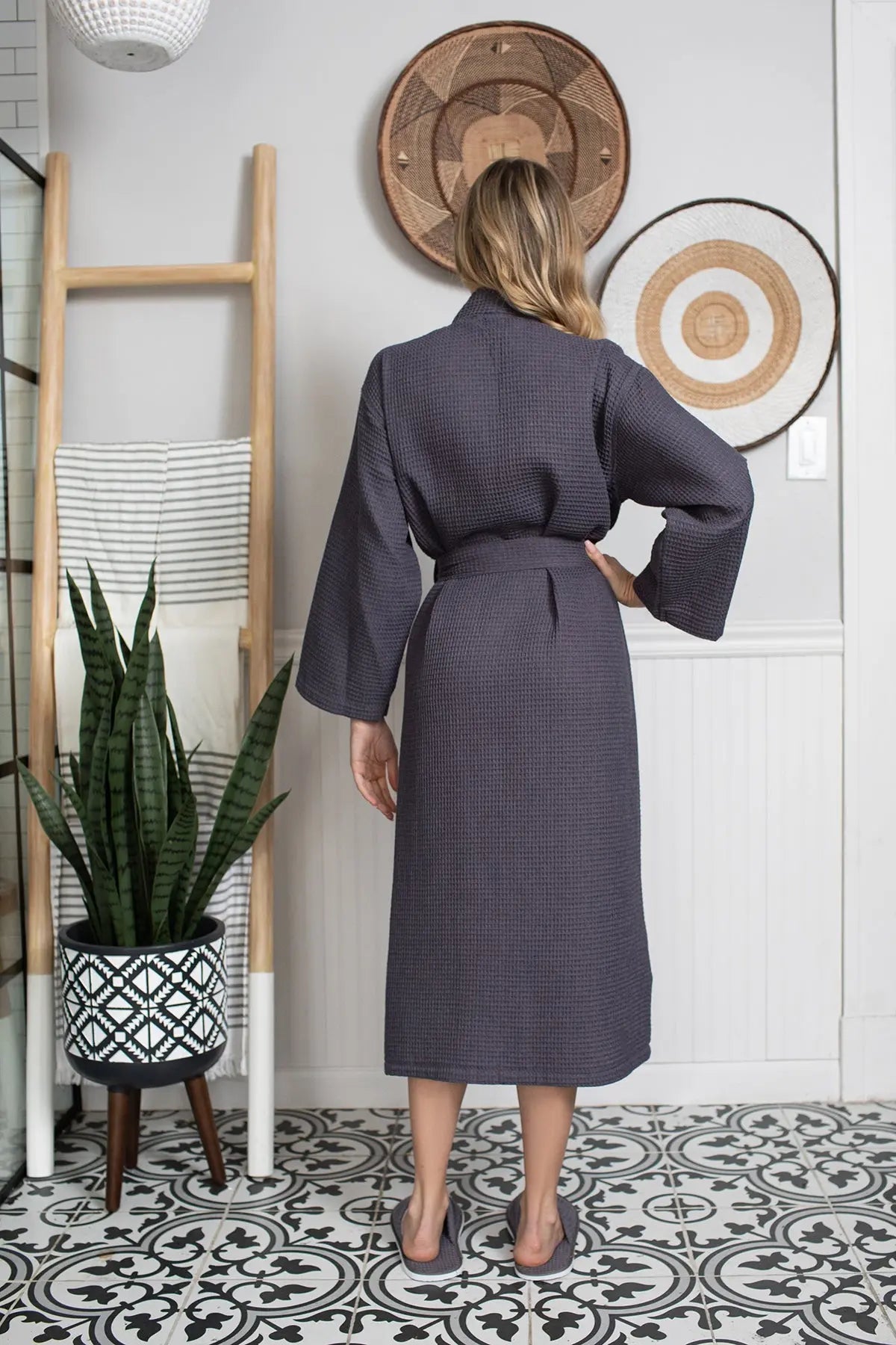 Clement Waffle Robe Womens – Lightweight, Quick-Dry Spa Comfort