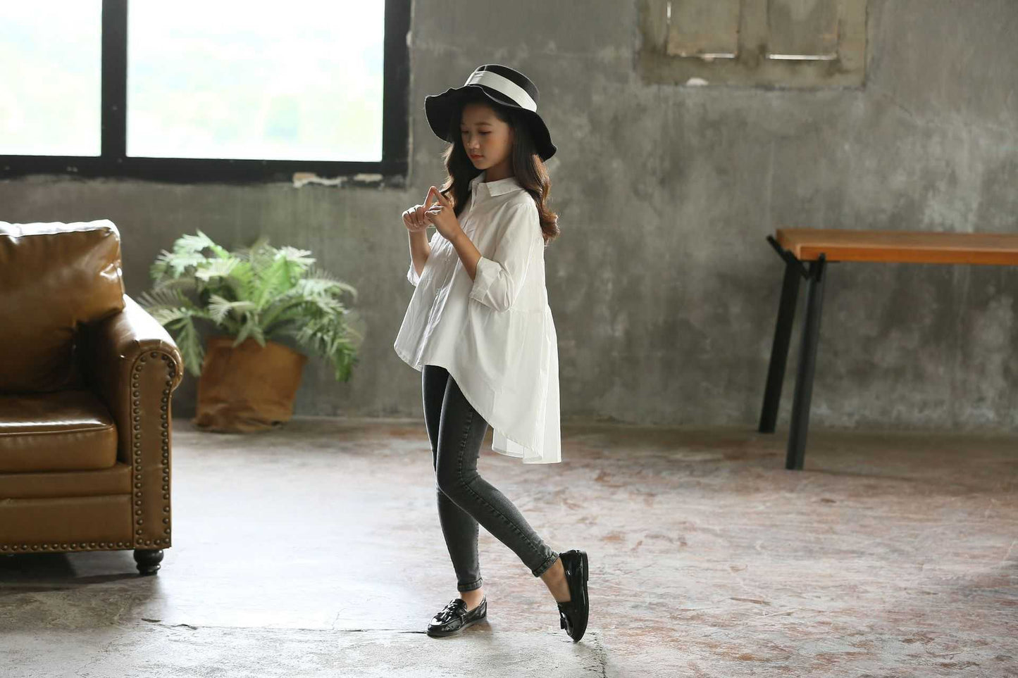 Carmen Girls' Big Kids Loose Fashionable Tops Korean Style Shirts Big Kids'