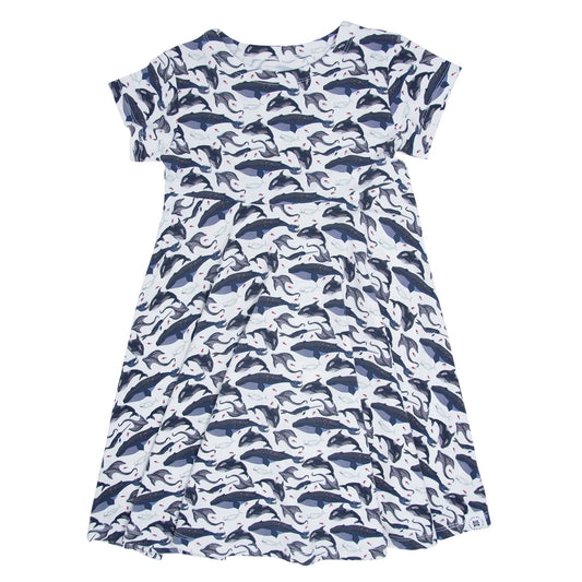 Claudia Deep Sea Creatures Whale Cap Sleeve Swirly Girl
