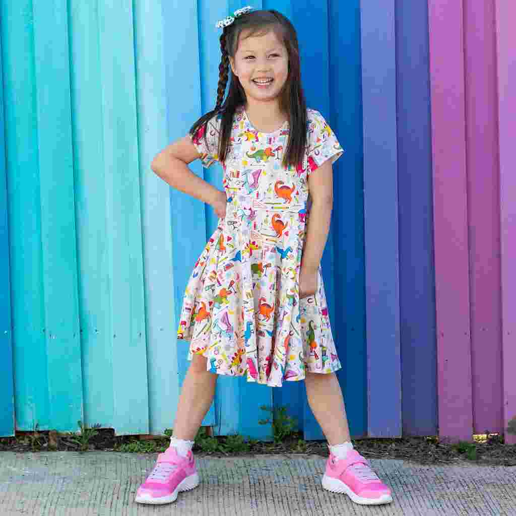 Dinosaur Scientists Twirler Dress with Pockets