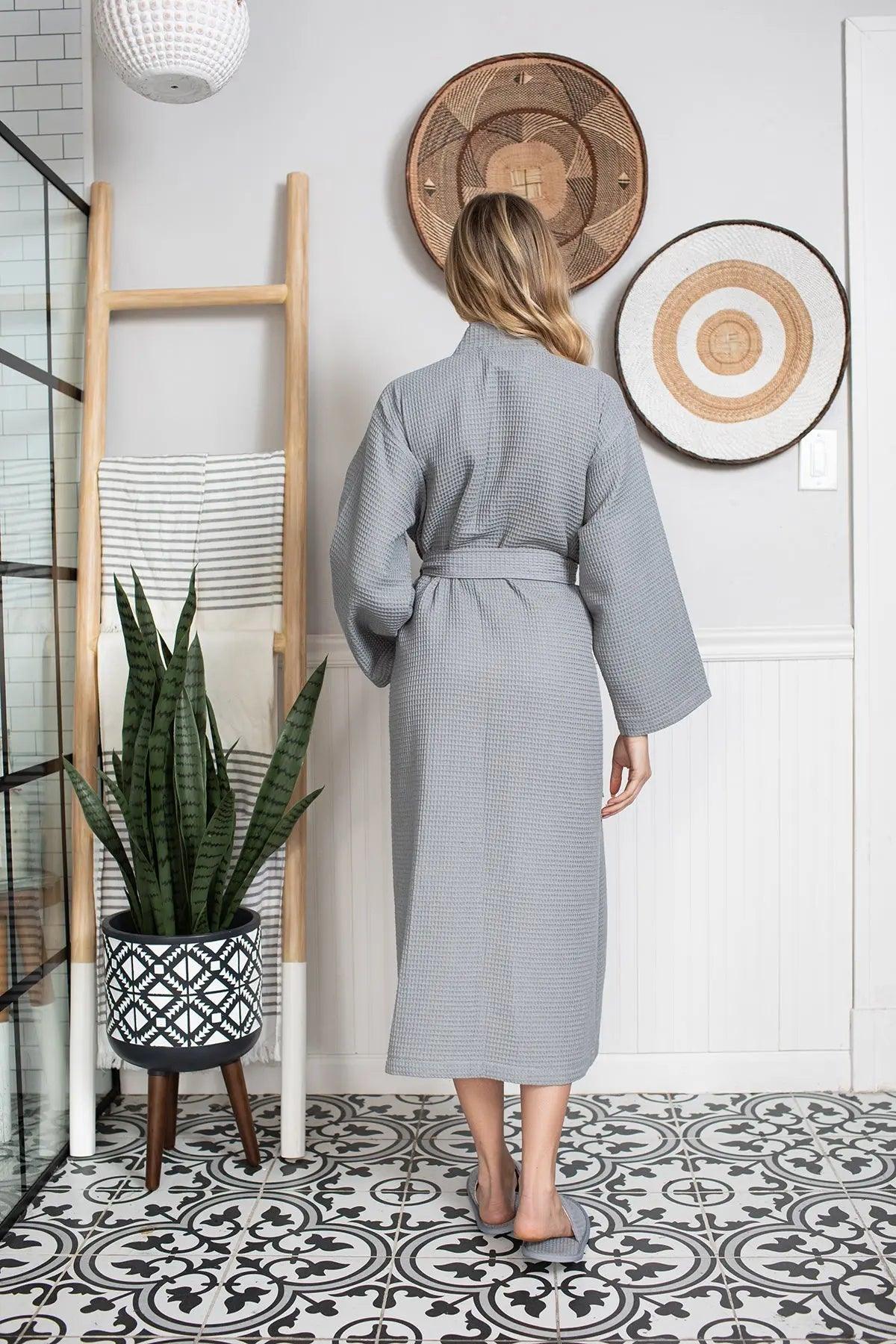 Clement Waffle Robe Womens – Lightweight, Quick-Dry Spa Comfort