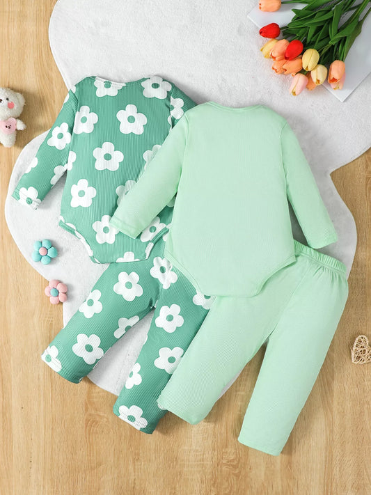 Naena Long Sleeve Bodysuit and Pants 4 Piece Set - GuGuTon baby store - Baby Fashion - Toddlers Outfits - Babies Outfits - Toddler Clothes - Kids Clothing - Newborn Clothes - Newborn Wear - Kids Wear - Trending Clothes - Trending Outfits - Fall Fashion - Winter Fashion - Girls Clothes - Boys Clothes - Babies Wear - Kids Accessories - KidsWear - Summer Clothes - Summer Fashion - Summer Trend - Falls Sweaters - Tops - Bottom - Jeans - Blouse - Dresses - Newborn Dresses - Toys