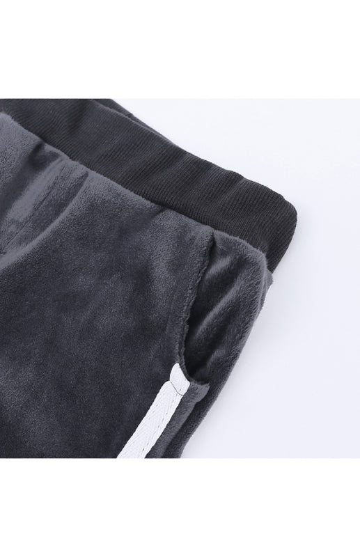 Eloy Hooded Side Strip Gold Velvet Sets