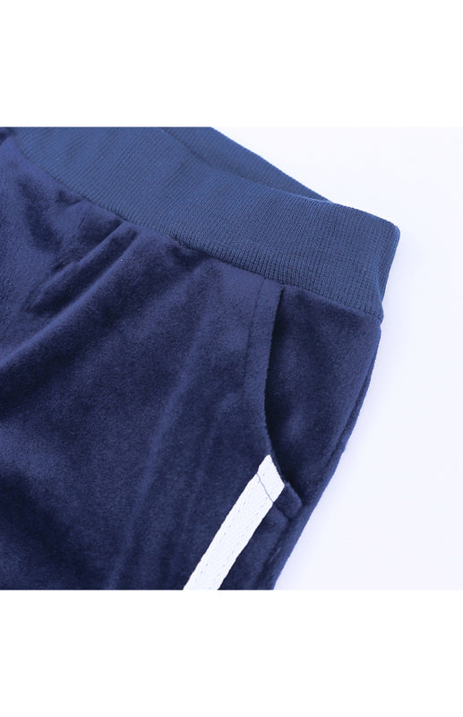Eloy Hooded Side Strip Gold Velvet Sets