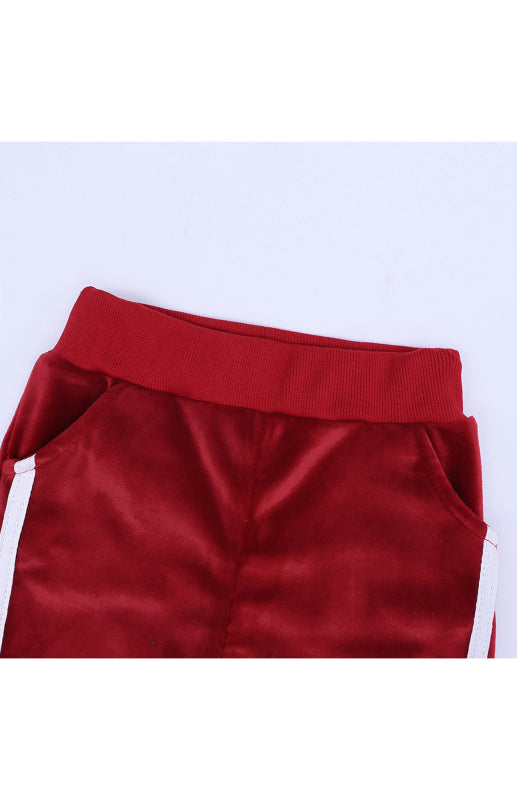 Eloy Hooded Side Strip Gold Velvet Sets