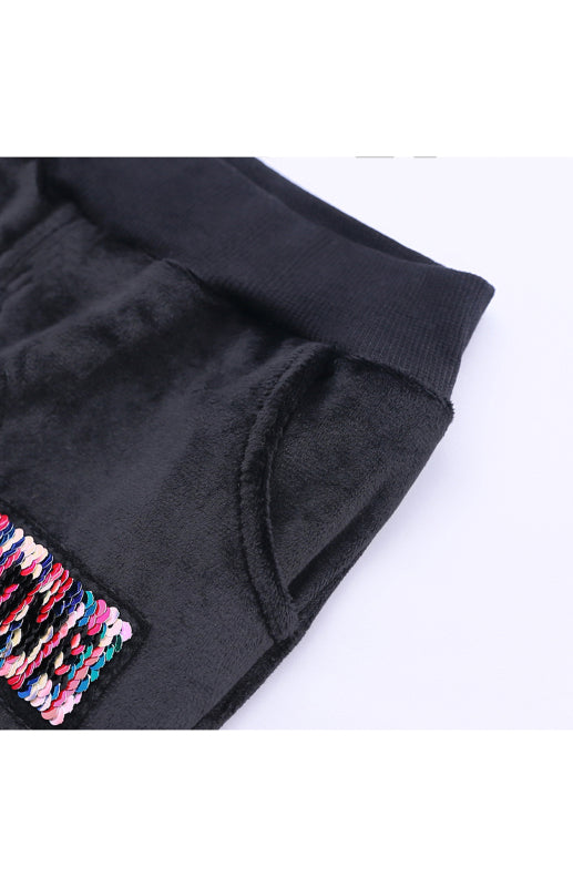 Elleen Spelling Hooded Gold Velvet Sets