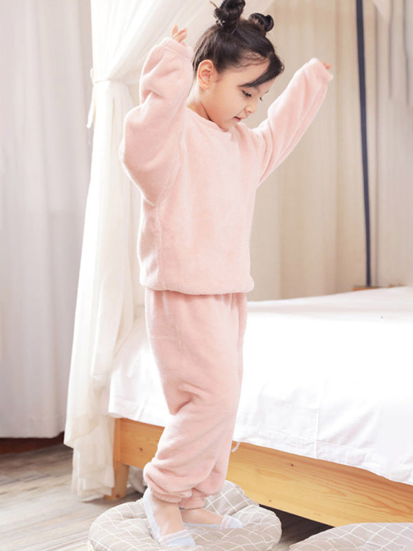Karla Embroidered Coral Fleece Set