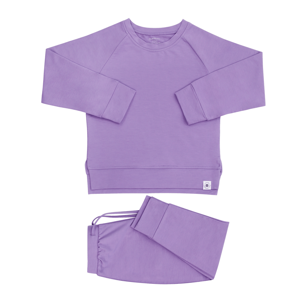 Erminia Purple Lily Crew Neck Jogger Set