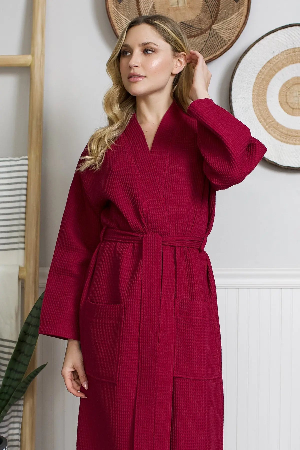 Clement Waffle Robe Womens – Lightweight, Quick-Dry Spa Comfort