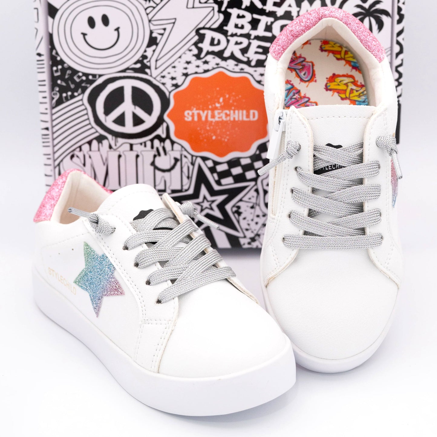 Jaymes Silver Metallic Sneakers for Women - Glam in Comfort