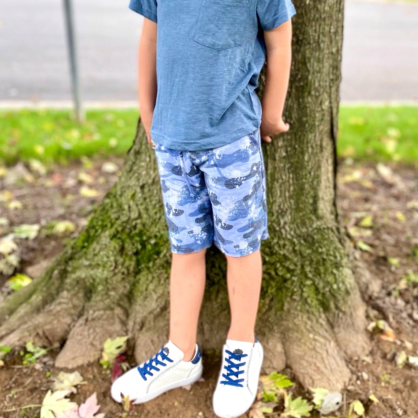 Jordy Navy Lower Leather White Sneakers