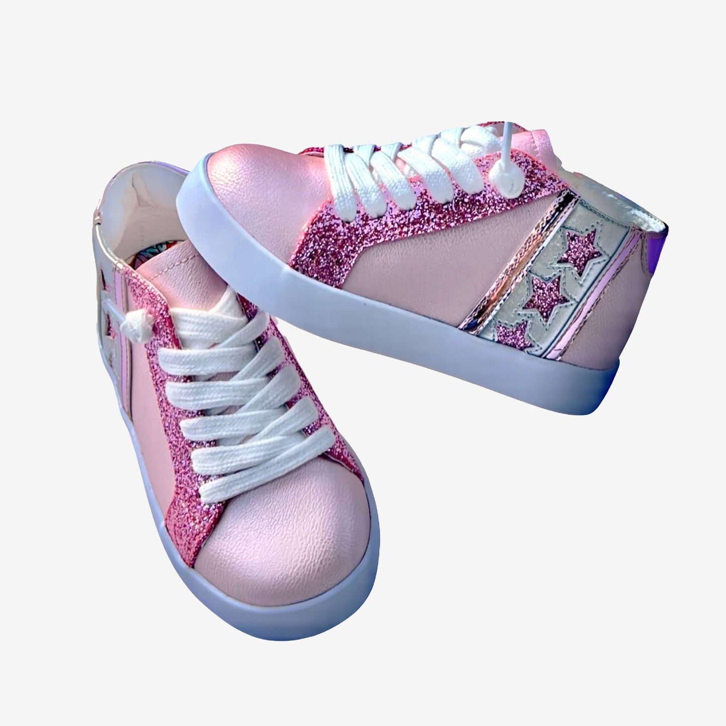 Elegant Pink Glitter Sneakers for Women