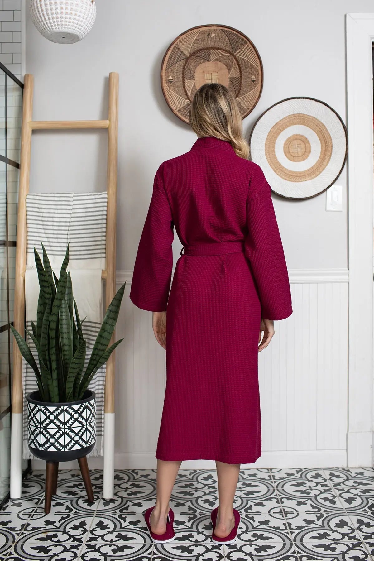 Clement Waffle Robe Womens – Lightweight, Quick-Dry Spa Comfort
