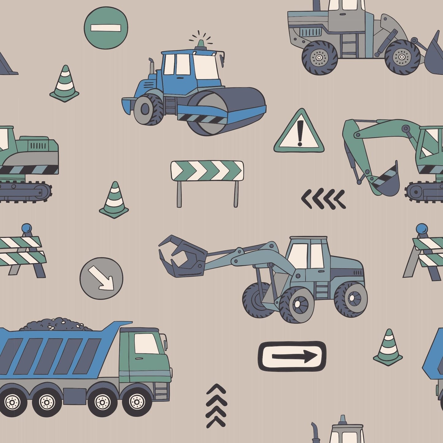 Trucks Diggers Construction Tank Romper