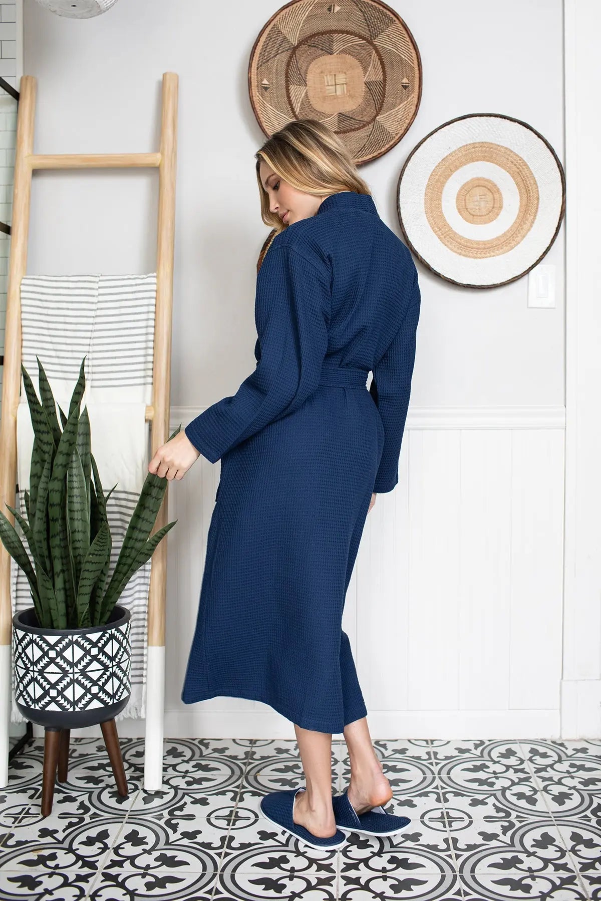 Clement Waffle Robe Womens – Lightweight, Quick-Dry Spa Comfort
