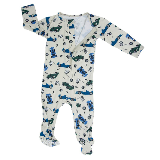 Joshua Green Blue Nasar Zipper Footie