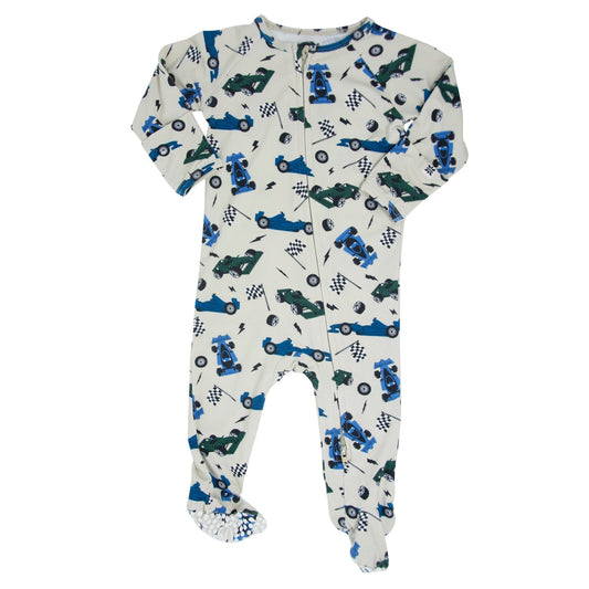 Joshua Green Blue Nasar Zipper Footie