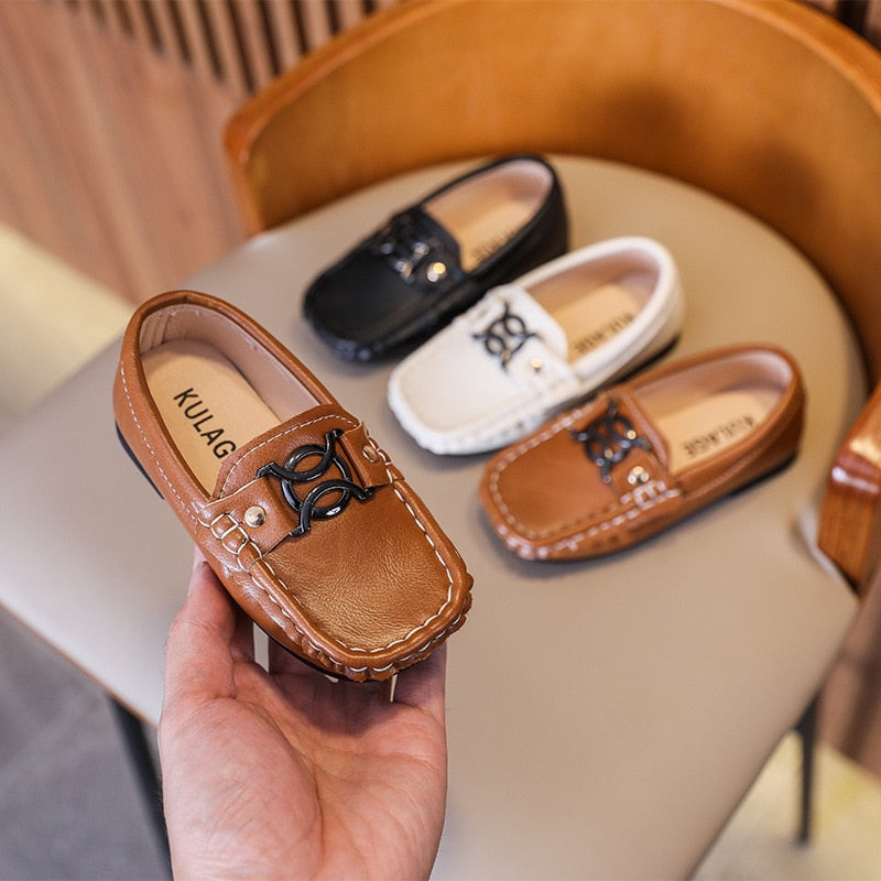 Fashion Children Loafers Boys Party Wedding Shoes Moccasins Metal - GuGuTon