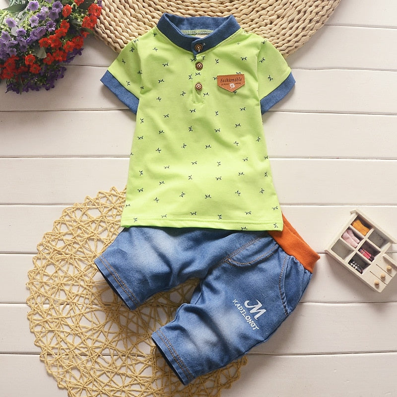 Anthony 2 Piece Fashion Style Boys Summer Clothing Sets - GuGuTon