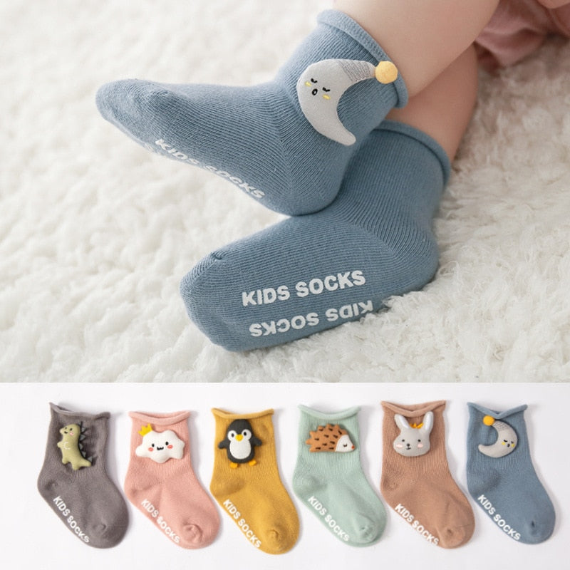 Boys Girls Cartoon Socks Pure Cotton Non-slip Socks