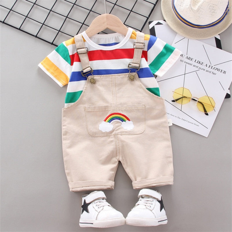 Harry Summer Clothes T-shirt and Bib Shorts for Boys Outing - GuGuTon