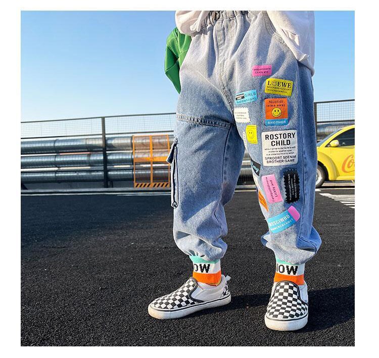 Vladi New Fashion Patchwork Teen Boy Clothes Kids Denim