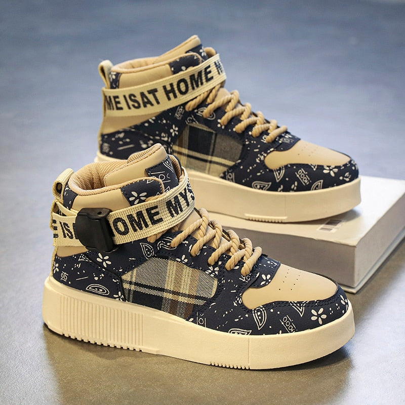 Brand Kids Sport Tennis Shoes Boys High Top Street - GuGuTon