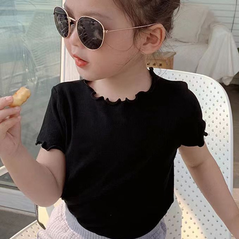 Pandora Sleeve Summer Tees silk fabric Baby Solid