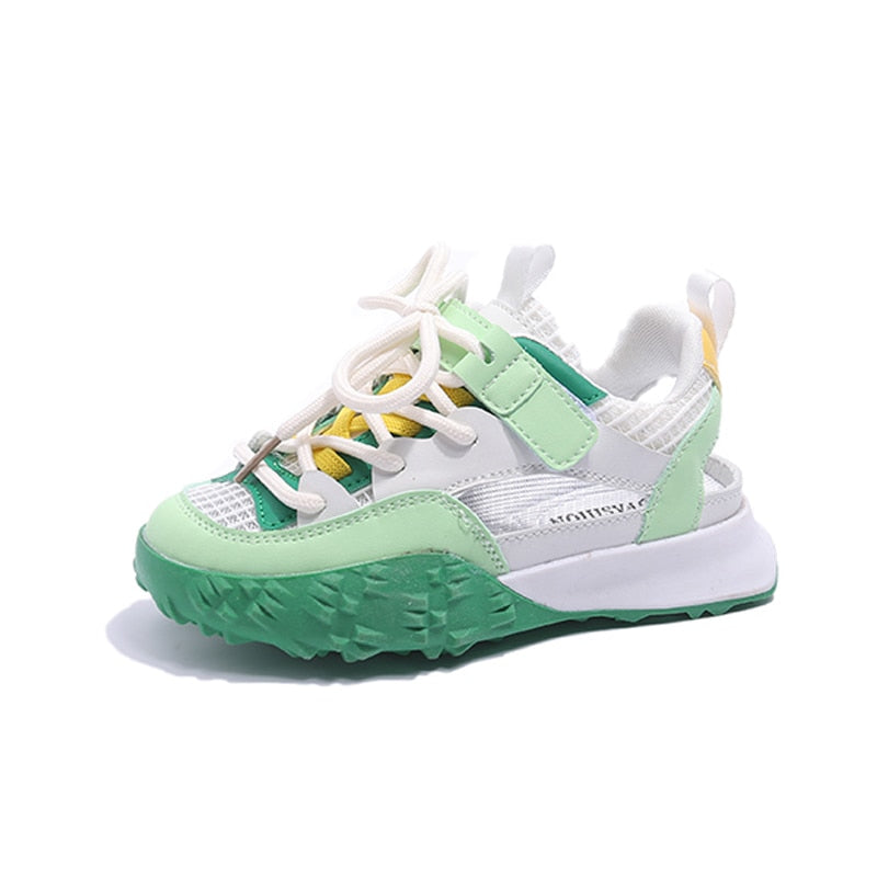 Shoes Gilrs Fashion Bright Green Sneakers Boys Breathable - GuGuTon