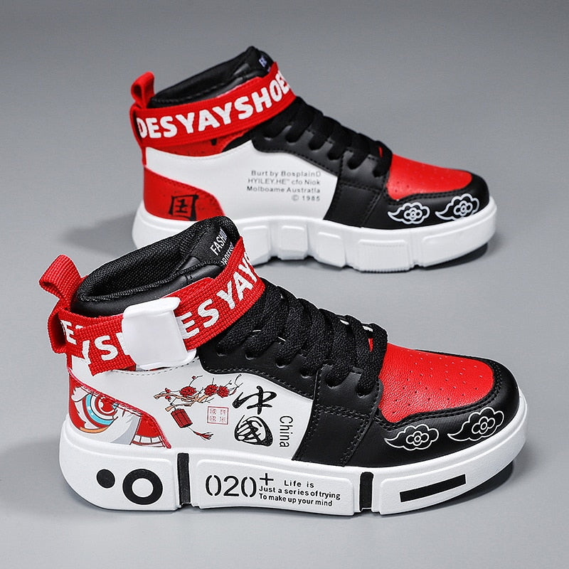 Autumn Children Brand Shoes Boys High Top Leather Kids