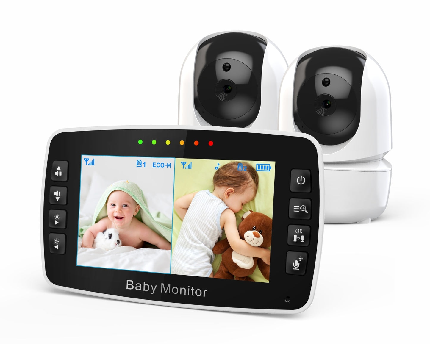 Baby Monitor 4.3 Inch Wireless With PTZ Camera High Security Night Vision - GuGuTon