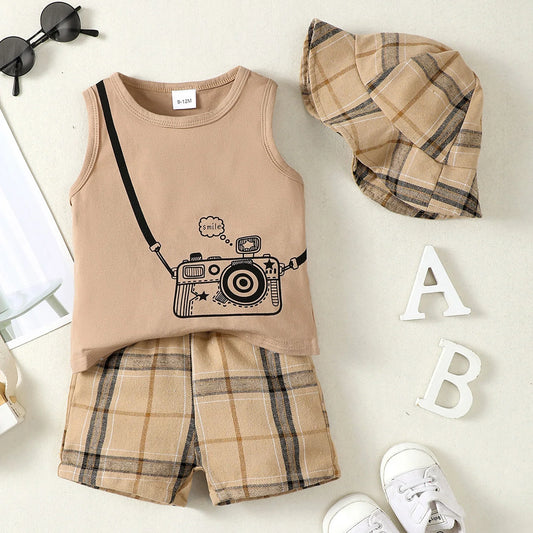 Damian Camera Graphic Tank Top And Shorts Summer Set - GuGuTon baby store - Baby Fashion - Toddlers Outfits - Babies Outfits - Toddler Clothes - Kids Clothing - Newborn Clothes - Newborn Wear - Kids Wear - Trending Clothes - Trending Outfits - Fall Fashion - Winter Fashion - Girls Clothes - Boys Clothes - Babies Wear - Kids Accessories - KidsWear - Summer Clothes - Summer Fashion - Summer Trend - Falls Sweaters - Tops - Bottom - Jeans - Blouse - Dresses - Newborn Dresses - Toys