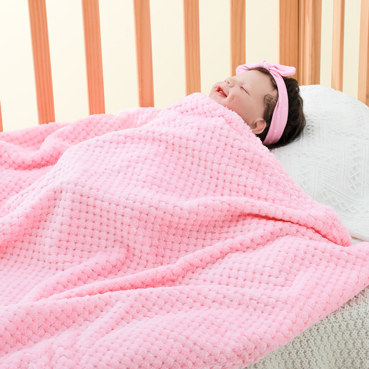 Fernando Thick solid flannel square baby blanket, swaddling for kids.